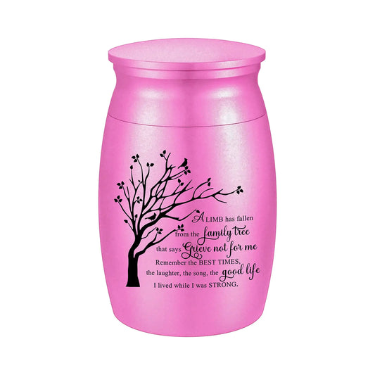 3 Inches Small Urn for Ashes Tree of Life Aluminum Mini Urn for Ashes Cremation Keepsake for Human Ashes Memorial Ashes Holder for Women Men